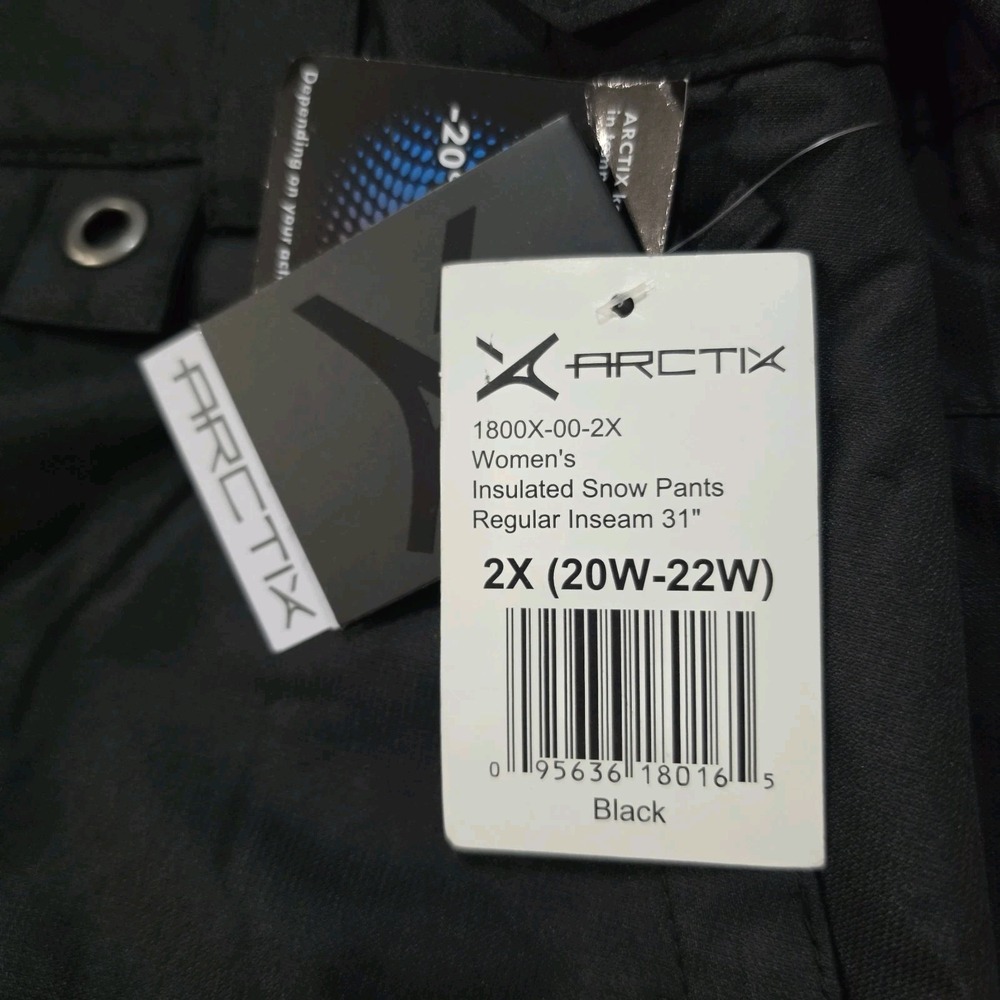 New Arctix Women's Plus Size 2X 20W 21W 22W Insulated Snow Ski Pant 1800 Black - Picture 4 of 10